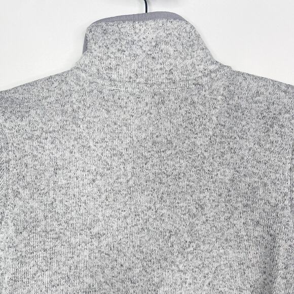 LL Bean Womens Small Pewter Gray Sweater Fleece Pullover Snap Regular Pockets - Picture 6 of 11